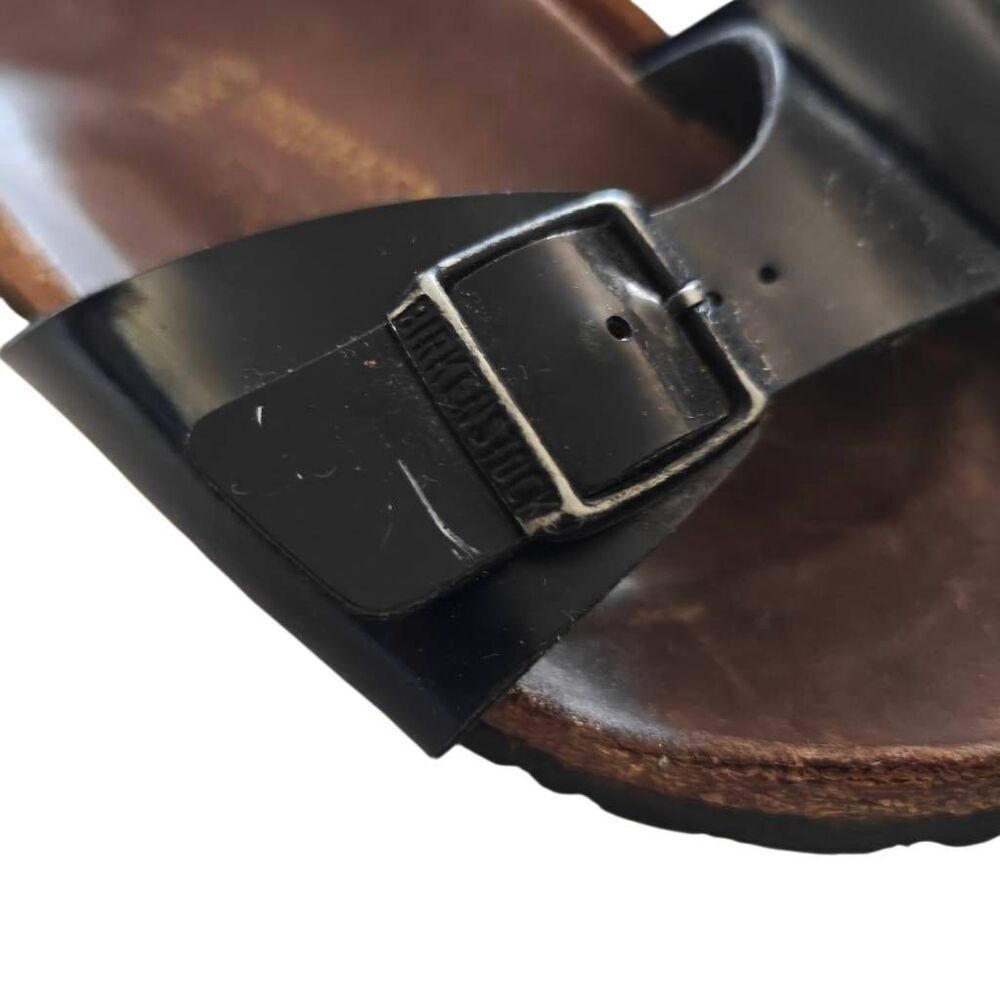 Birkenstock Patent Leather Slip On Sandals - Picture 11 of 12
